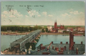 WARSAW POLAND WARSZAWA MOST NA WISLE ANTIQUE POSTCARD