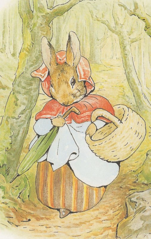 Mrs Beatrix Potter The Tale Of Peter Rabbit Basket Umbrella Postcard