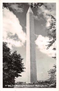 WASHINGTON DC~WASHINGTON MONUMENT~SAWYERS REAL PHOTO POSTCARD 1940s