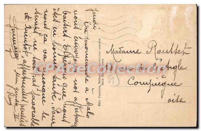 Old Postcard Malo Les Bains Beach and La Digue