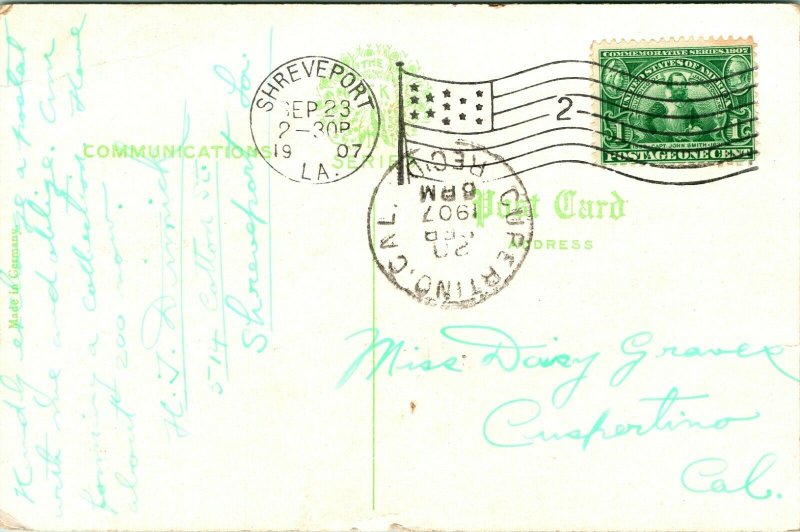 Vtg Postcard 1907 Princess Park - Shreveport, Louisiana Hand-Colored S19