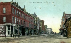 1907 East Main Street, Hotel Phoenix Signs Galion, Ohio Postcard P-11