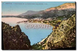 Old Postcard Menton Vue Prize of the Italian Border