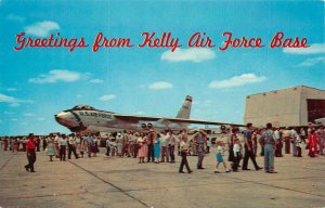 Postcard Kelly Air Force Base San Antonio TX SA 12 People At Air Show