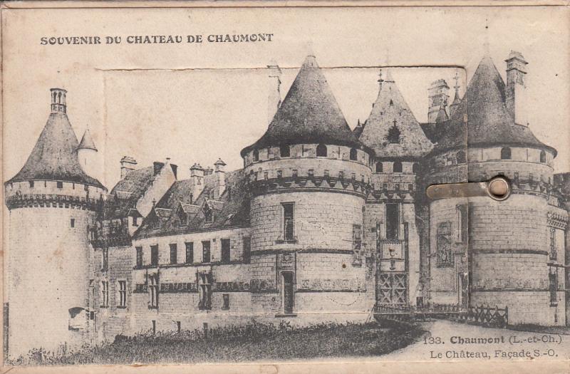 France Souvenir du CHATEAU DE CHAUMONT vintage leporello fold out vtg postcard