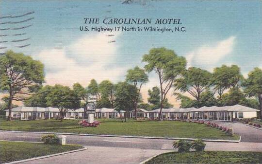 North Carolina Wilmington The Carolinian Motel 1955