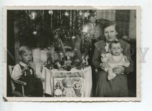 438511 Germany RATHENOW Kids w/ TOYS Car Gun Doll NEW YEAR Real PHOTO 1936 year