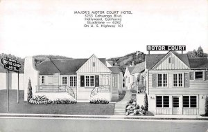 Hollywood California Major's Motor Court Hotel Vintage Postcard AA11225