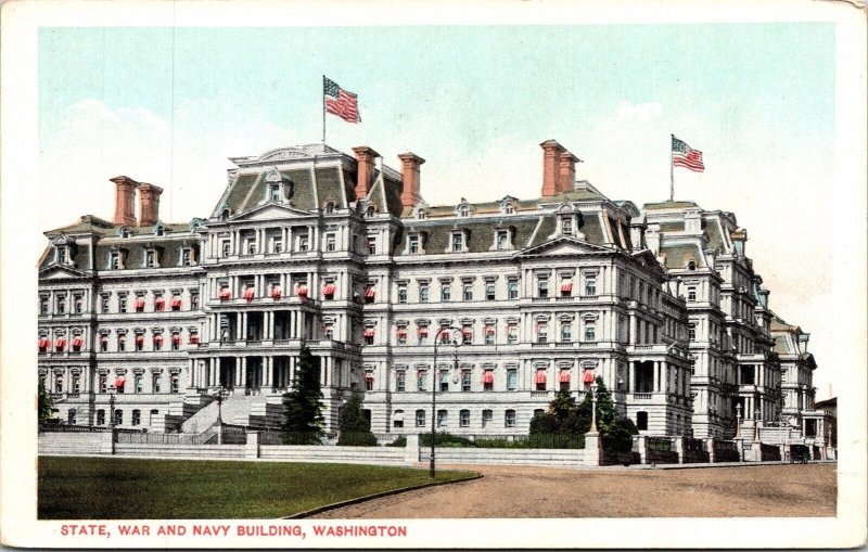 State War Navy Building Washington DC WB Postcard VTG UNP BS Reynolds Vintage 