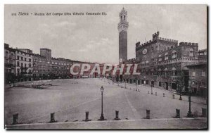 Postcard Old Siena Piazza del Campo Ora Vittorio Emanuele III