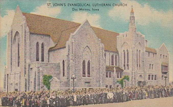 Iowa Des Moines St John's Evangelical Lutheran Church 1950