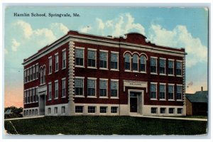 1922 Hamlin School Building Campus Springvale Athens Maine ME Vintage Postcard