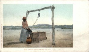 DETEROIT PUBLISHING NATIVE AMERICANA Papago Indian Filling Olla Postcard