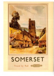 Village Scene, Somerset, Travel By Train Railway Advertising