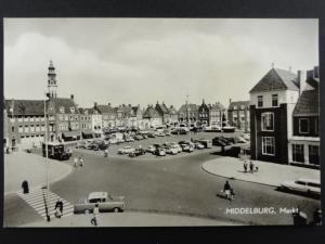 Netherlands MIDDELBURG Market Place c1950's RP Postcard by Van Leers