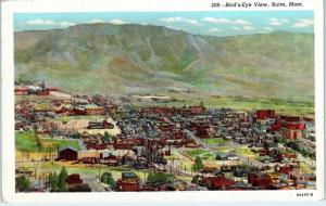 BUTTE, MT Montana   BIRDSEYE VIEW of MINING TOWN   c1940s  Linen   Postcard