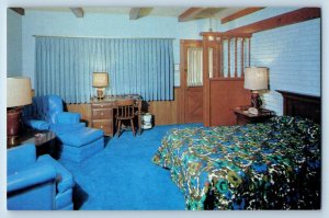 San Luis Obispo California Postcard Madonna Inn Highway Bedroom Interior c1960