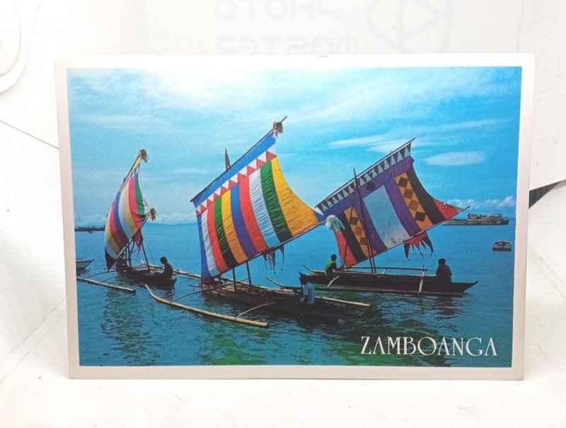 Colorful Muslim Vintas Boats Zamboanga Philippines Postcard