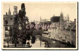 Postcard Old Bruges Quai Du Rosaire Brugge Rozenhoedkaai