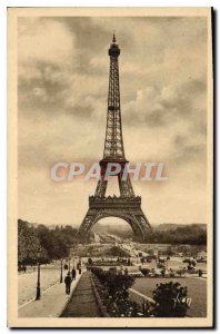 Old Postcard Paris Eiffel Tower