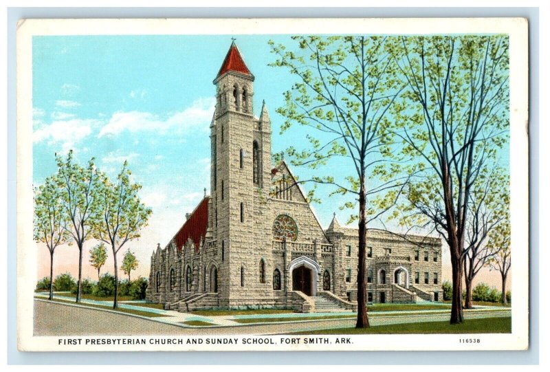 First Presbyterian Church And Sunday School Fort Smith Arkansas AR Postcard