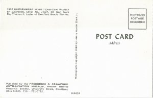 1927 Duesenberg Model J Dual-Cowl Phaeton Car