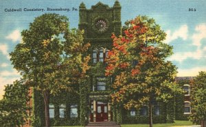 Caldwell Consistory Building Trees Vines Bloomsburg Pennsylvania PA Postcard