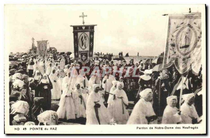 Old Postcard Pointe du Raz Forgiveness of Our Lady of shipwrecks