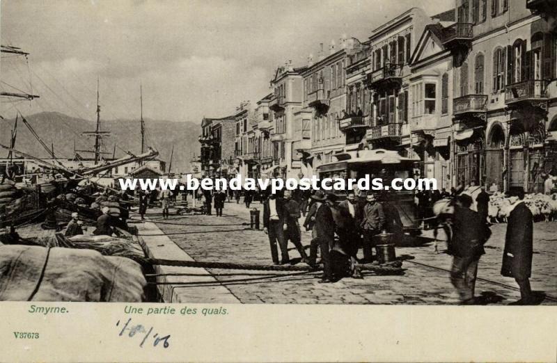 turkey, SMYRNE SMYRNA, Une Partie des Quais, Street Car, Tram (1906)
