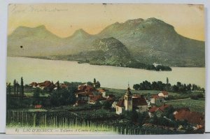 LAmac d' Annecy France Talloires et Combe d'Entrevernes c1905 Postcard L14