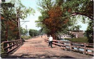 Postcard MA Attleboro - Mechanic Street Watson Newell Jewelry Factory