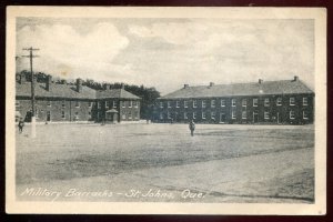 h2560 - ST. JOHNS Quebec Postcard 1930s Military Barracks