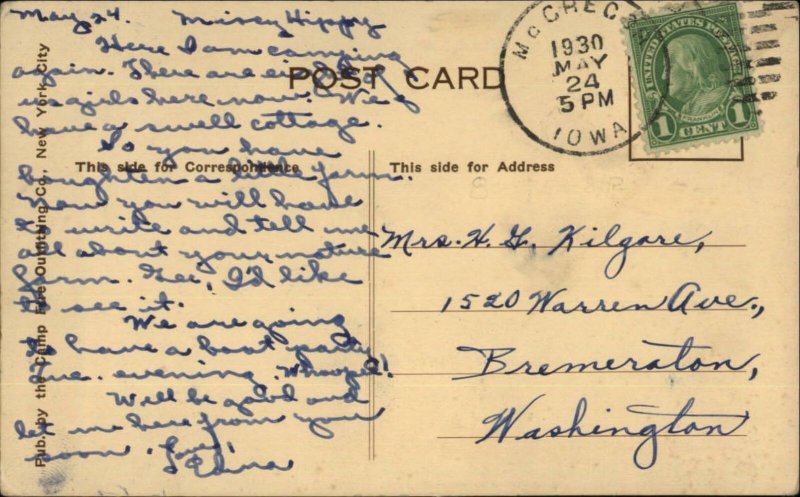 Camp Fire Girl Hat Scarf Camp Fire Outfitting Co Postcard c1930