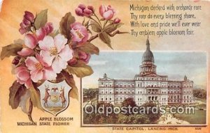 Apple Blossom, State Capitol Lancing, Mich, USA Unused 