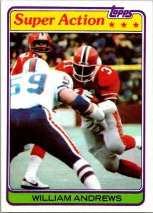 1981 Topps Football Card William Andrews Atlanta Falcons sk10253