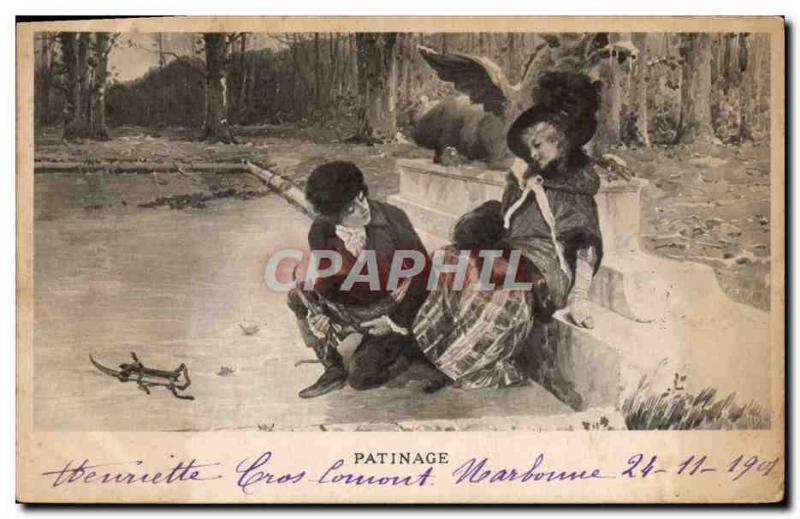 Old Postcard of Sports & # 39hiver Skating Women