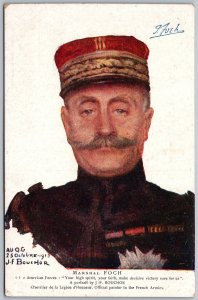 France WWI Red Cross c1915 Postcard Marshall Foch by Boucher