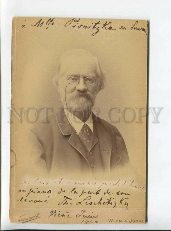 3184299 LESCHETIZKY Polish COMPOSER AUTOGRAPH old CABINET PHOTO