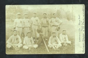 RPPC WARRESVILLE OHIO BASEBALL TEAM PLAYERS VINTAGE REAL PHOTO POSTCARD OH.