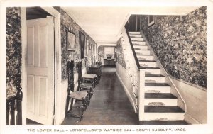 South Sudbury Massachusetts 1930s RPPC Real Photo Postcard Longfellow's Inn Hall