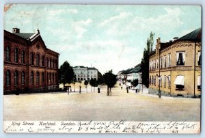 Värmland County Sweden Postcard King Street Karlstad 1909 Posted Faulkton SD