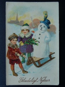 German Happy New Year Greeting GLÆDELIGT NYTAAR - Old Postcard