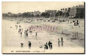 Old Postcard St Nazaire The Beach