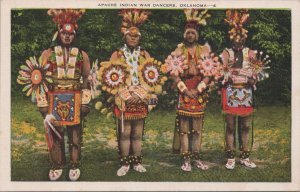 Postcard Native American Apache Indian War Dancers Oklahoma OK