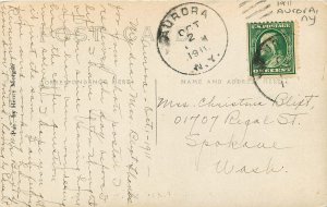 1911 Aurora New York Main Building Wells College RPPC Postcard 25-9553