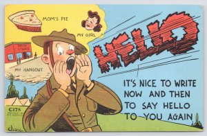 Military~Linen~Hello~Nice To Write Now & Then~Say See You Again~Mom~PM 1943 PC