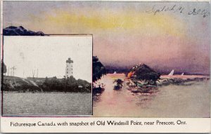 Old Windmill Point Prescott Ontario ON Multiview c1906 Postcard F76 