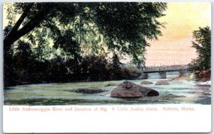 M-65496 Little Androscoggin River & Junction of Big & Little Andro rivers Aub...