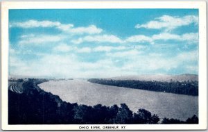 Greenup Kentucky KY, Panoramic View of Ohio River, Nature, Vintage Postcard