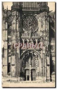 Old Postcard Senlis La Cathedrale South Portal